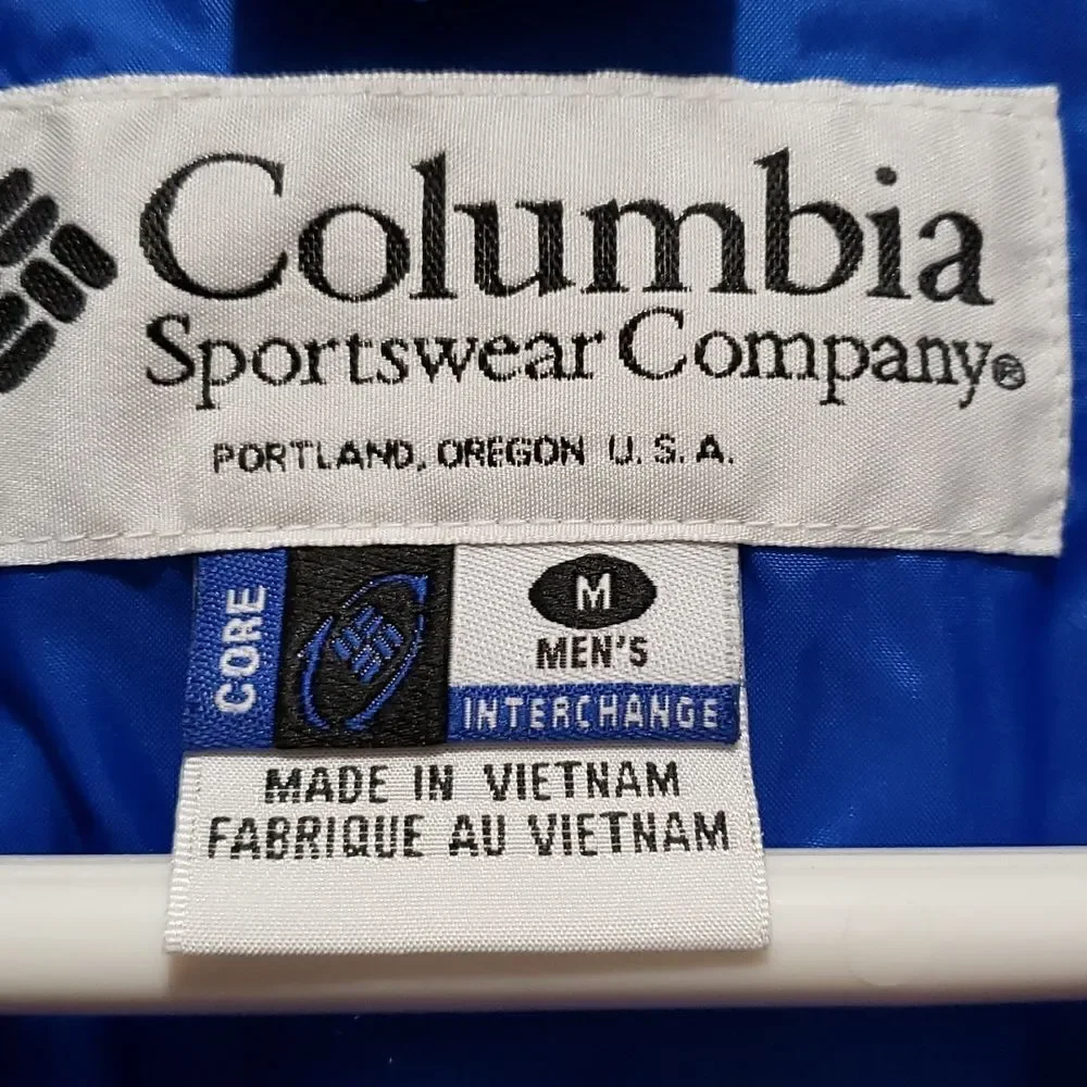 Columbia jacket, men's M, blue black and grey